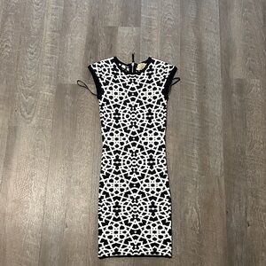 Torn by Ronny Kobo Black and White Geometric Midi Dress